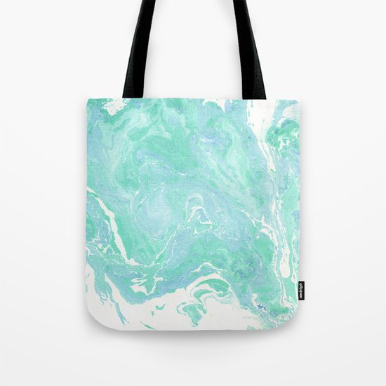 Marble texture background, white blue green marble pattern Tote Bag