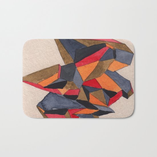 Autumn Geometric Watercolour Bath Mat