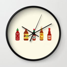 Hot Sauces Wall Clock