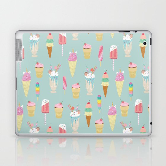 Vintage Ice Cream Pattern Laptop & iPad Skin
