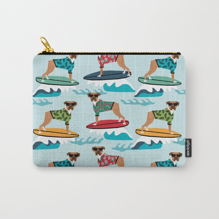 Boxer surfing pattern cute pet gifts dog lovers boxer dog Carry-All Pouch