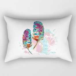 Two Souls - Colorful Feather Art by Sharon Cummings Rectangular Pillow