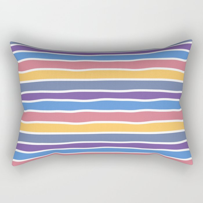 Colorful hand drawn stripes Rectangular Pillow