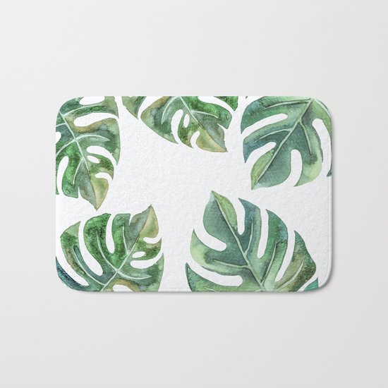 Monstera Leaves Bath Mat