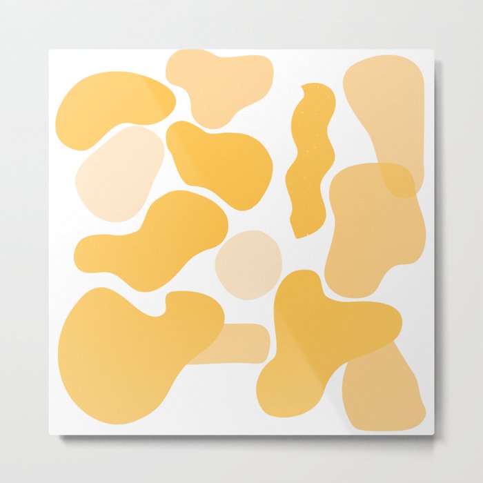 Yellow abstract shapes print Metal Print