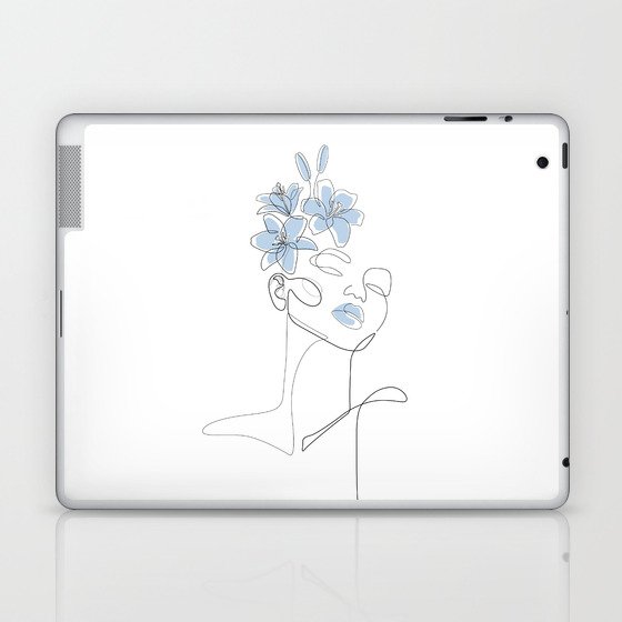 Blue Lily Girl Laptop & iPad Skin