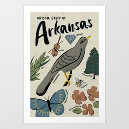Official stuff of Arkansas in Earthtones Art Print
