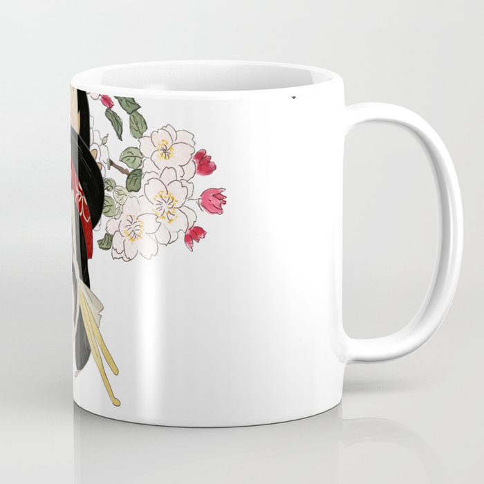 Japanese woodblock woman portrait woman writing  Coffee Mug