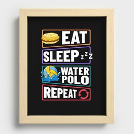 Water Polo Ball Player Cap Goal Game Recessed Framed Print