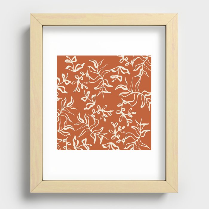 Terracotta Foliage Abstract Recessed Framed Print