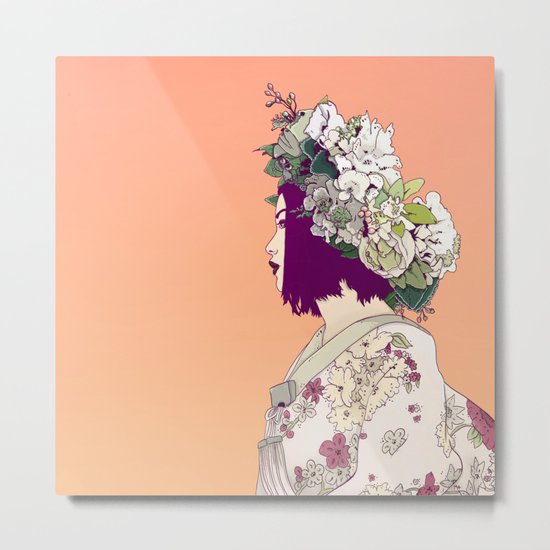 Geisha Under the Sun Metal Print