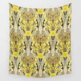 Vintage Peacock and Honeysuckle Pattern Wall Tapestry
