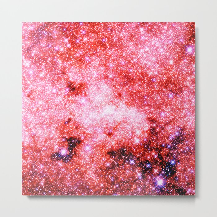GALaXY Sparkle Stars Pink Coral Lavender Metal Print