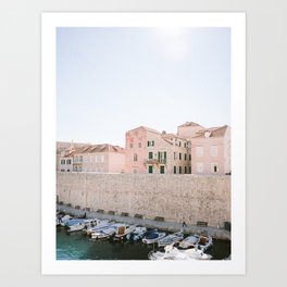 Walls of Dubrovnik | Pastel travel photography Croatia | Wanderlust vibes print Art Print