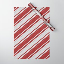 [ Thumbnail: Light Gray & Brown Colored Lines/Stripes Pattern Wrapping Paper ]