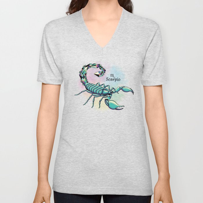Crystal Zodiac Scorpio V Neck T Shirt