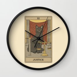 Justice Wall Clock | Balance, Sun, Moon, Star, Tarotdeck, Constellation, Tarot, Libra, Kitty, Drawing 