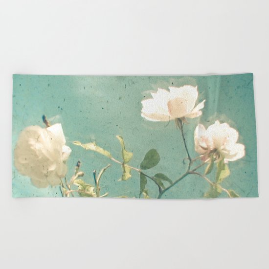 White Rose Beach Towel