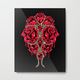 BOUND ROSES Metal Print | Digital, Nature, Bdsm, Bondage, Karada, Graphicdesign, Vector, Kinbaku, Rope, Roses 