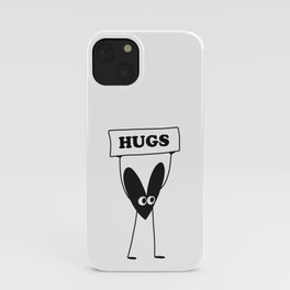 Hugs and kisses in black. Love sign for black hearts and kind love. Youngforever love iPhone Case