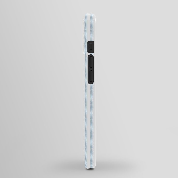 Pastel Blue & White Ticker Stripe