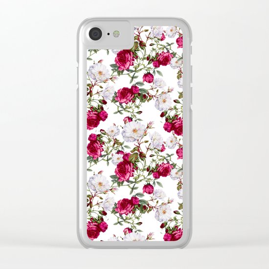 Vintage Roses Clear iPhone Case