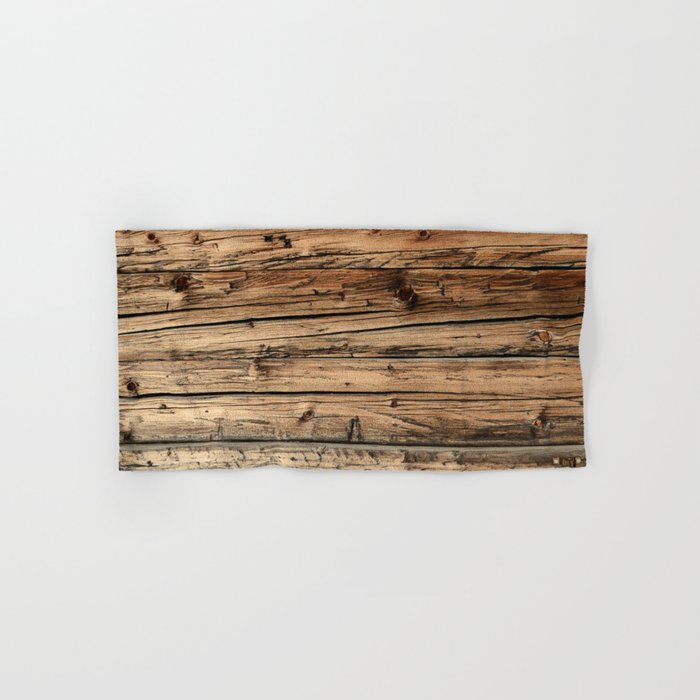 Old weathered pine wood Hand & Bath Towel