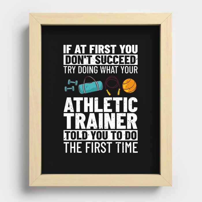 Athletic Trainer Coach Training Program Sport Recessed Framed Print