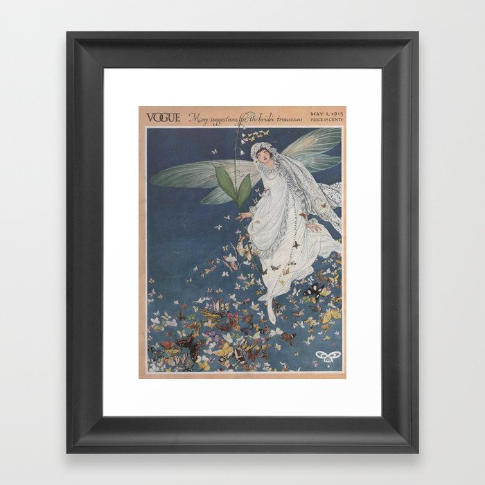 Vintage Fashion Magazine Cover - Spring May 1913 Butterflies Framed Art Print