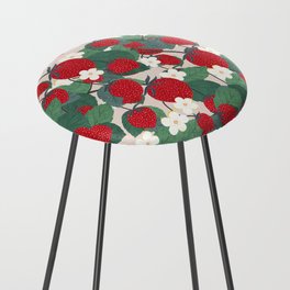 Strawberries and leaves Counter Stool