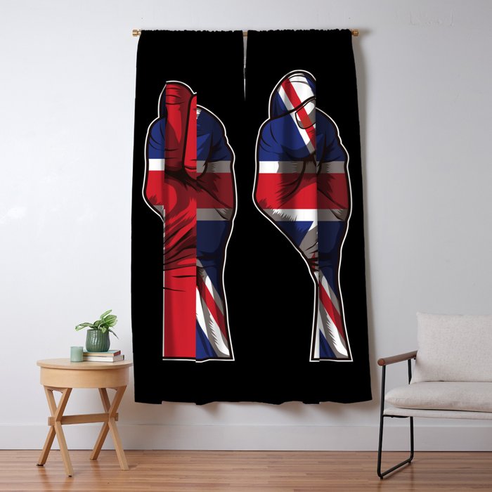 United Kingdom Raised Fist Union Jack Blackout Curtain By