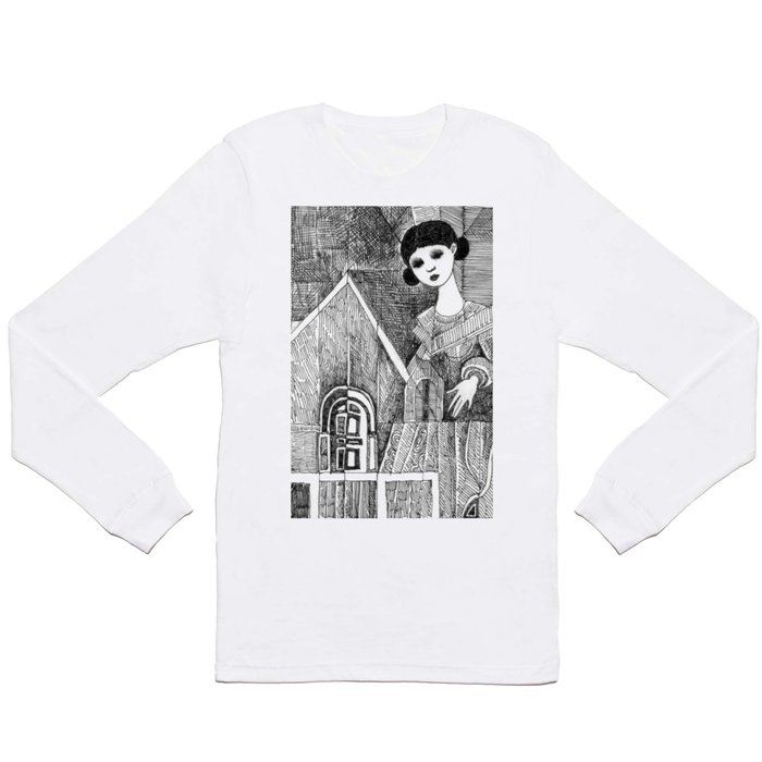 Girl on the top of her house. Long Sleeve T Shirt