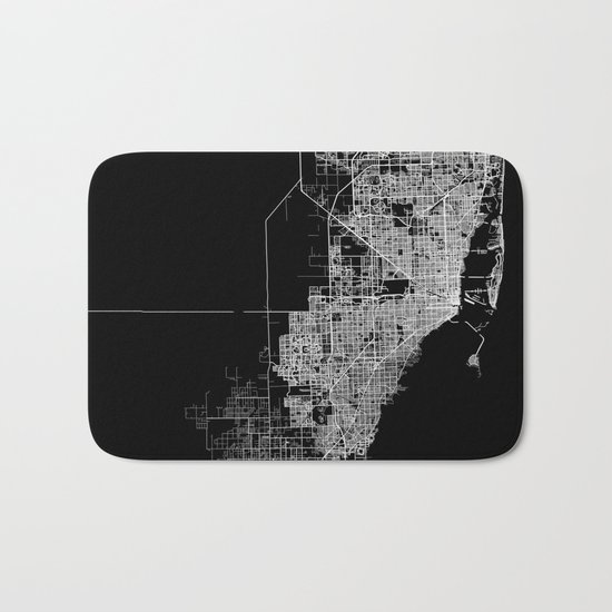 Miami map Bath Mat