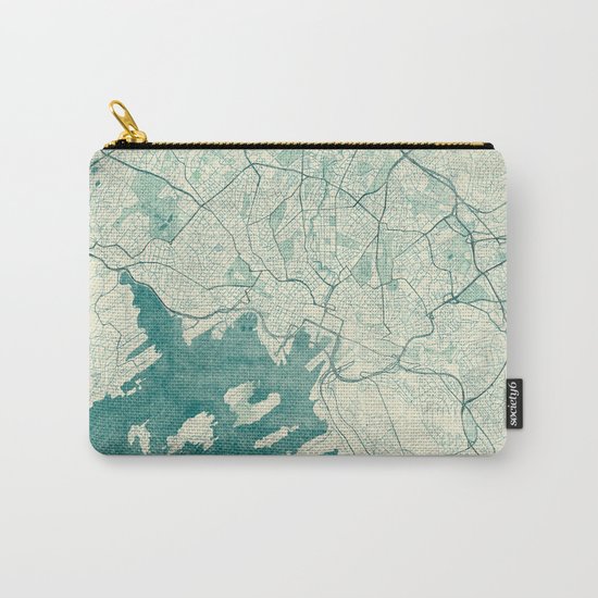 Oslo Map Blue Vintage Carry-All Pouch