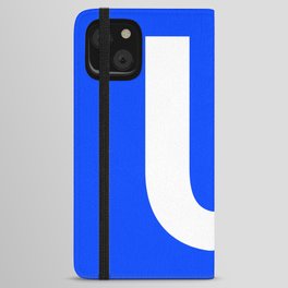 Letter U (White & Blue) iPhone Wallet Case