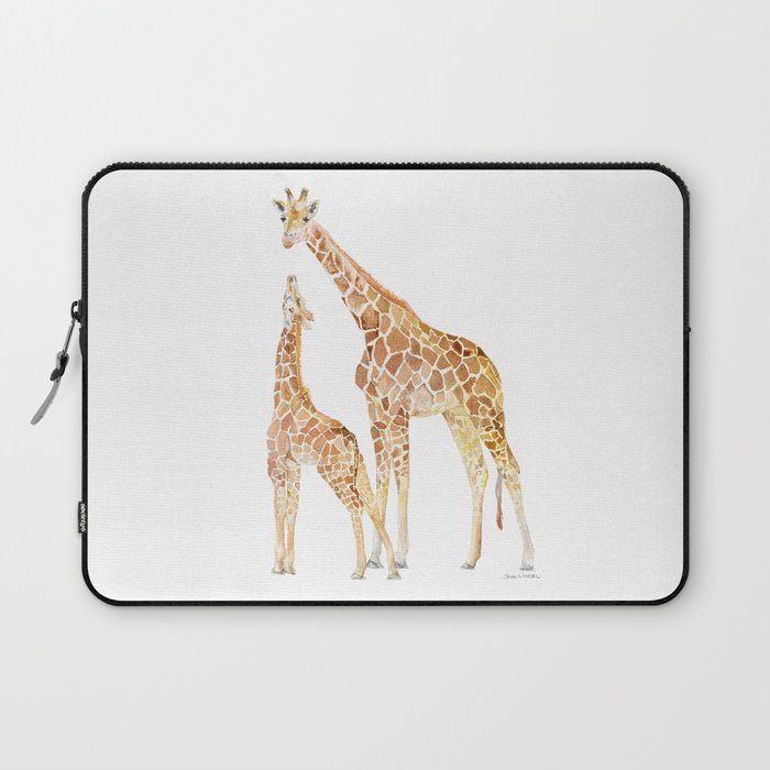 Mother and Baby Giraffes Laptop Sleeve