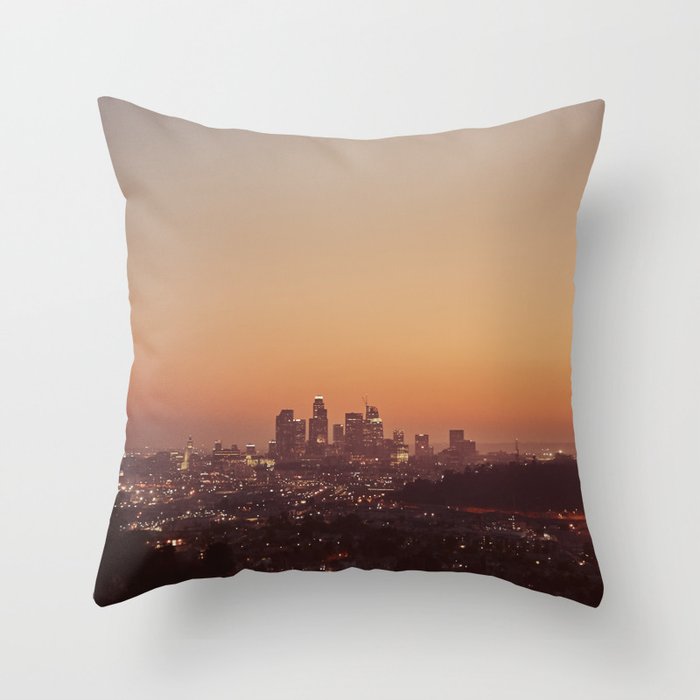Los Angeles City Sunset Throw Pillow