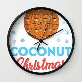 Christmas Coconut Wall Clock | Coconuts, Coconutoil, Graphicdesign, Hawaii, Palmtree, Christmas, Summer, Coconutmilk, Straw, Whisperer 