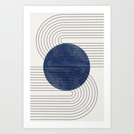 Deep Blue Simple Composition Art Print