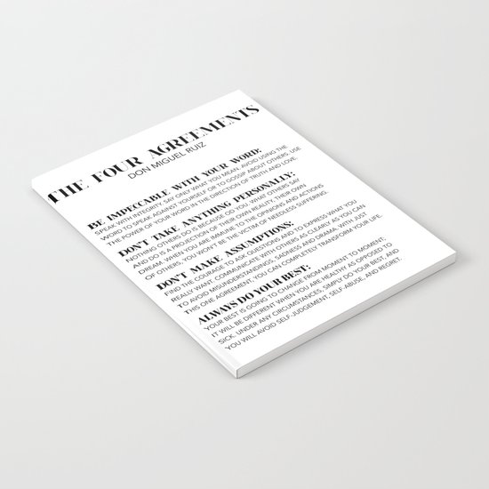 The Four Agreements Notebook By Typutopia Society6