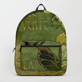 Absinthe La Fee Verte Backpack | Green, Advertising, Retro, Advert, Artnouveau, Alcohol, Liquor, Advertisement, French, Vintage 