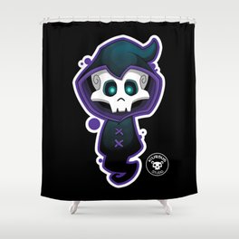 Slim Reaper-Black Shower Curtain