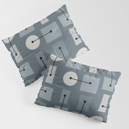 Atomic Age Simple Shapes Slate Gray Pillow Sham