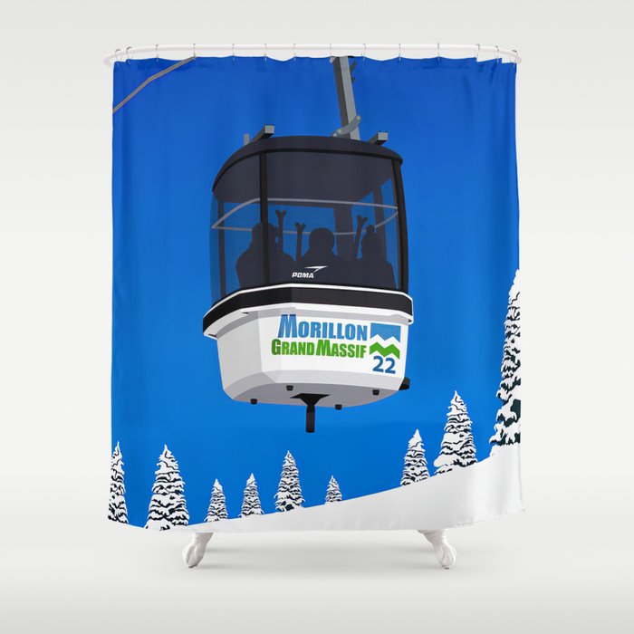 Morillon Ski Shower Curtain