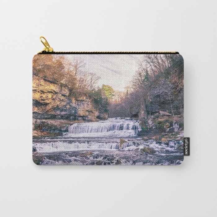 Late Autumn Waterfall | Long Exposure Photography Carry-All Pouch