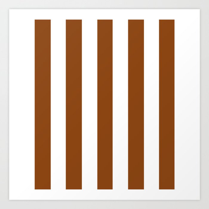 Saddle Brown Solid Color White Vertical Lines Pattern Art Print By Makeitcolorful Saddle Brown Solid Color White Vertical Lines Pattern Art Print By Makeitcolorful