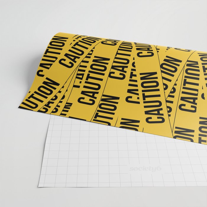 Hazard Warning Black & Yellow Wrapping Paper