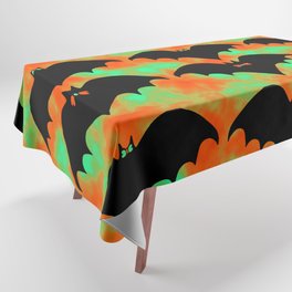 Bats And Bows Orange Green Tablecloth