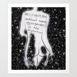 Proportional Strangeness Art Print | Women, Black And White, Selflove, Embrace, Digital, Empower, Typography, Beautiful, Confidence, Accept 