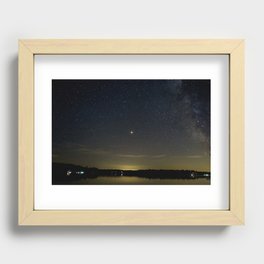 Mars Milky Way and Stars on Lake Recessed Framed Print